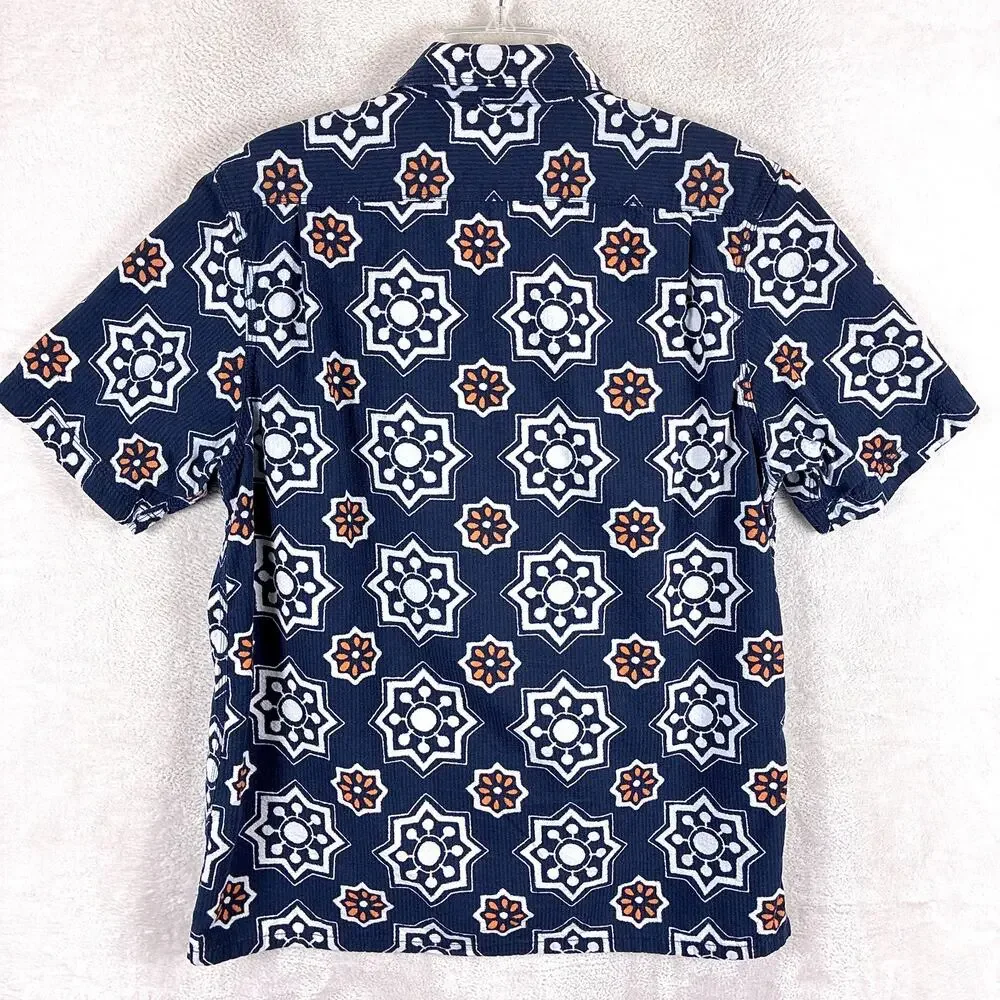 VTG Levis Skateboarding Collection Shirt Mens M Navy Geo Mandala AOP Skate Y2K